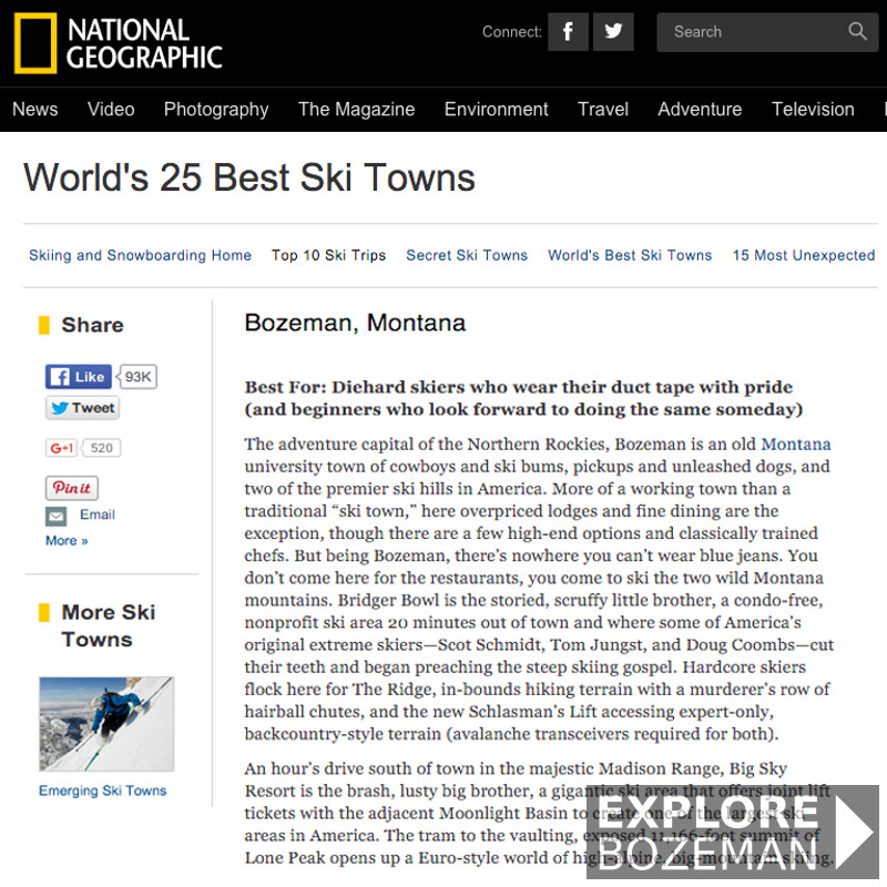 National Geographic – Worlds 25 Best Ski Towns